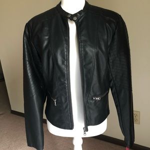 Black leather zip up jacket from Target